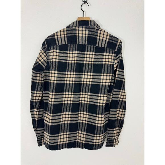 Hollister Black Beige Plaid Flannel Shirt Size Medium - Picture 5 of 5